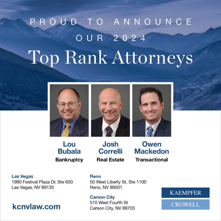 Attorney Ranks Nevada Business Magazine Names Kaempfer Crowell in 2024 Top Rank ...